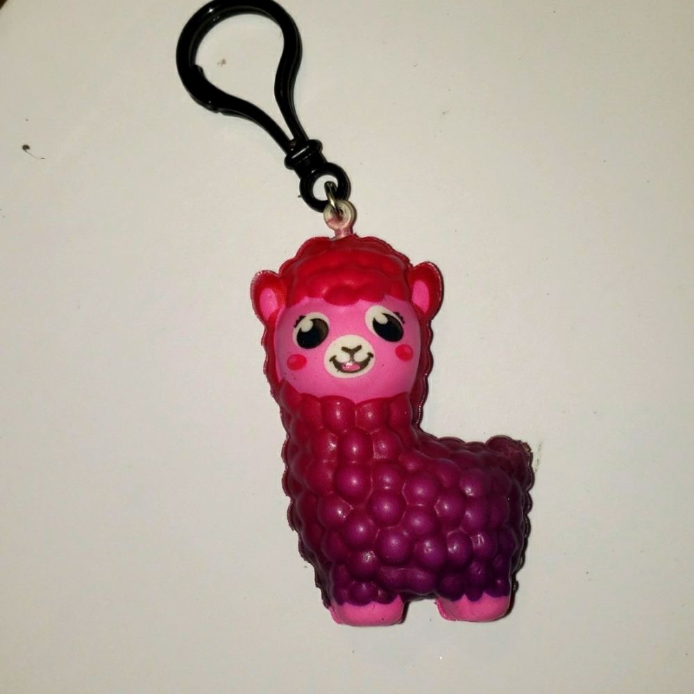 4/20 Llama Key Chain Purple/ Pink Alpaca Rubber Animal Toy